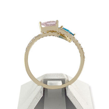 Bague d'occasion or 375 jaune zirconia