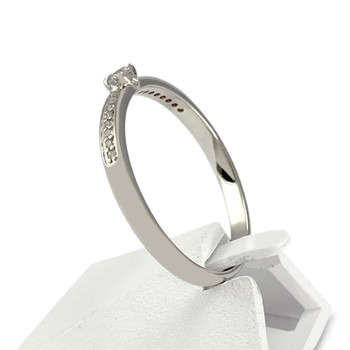 Bague d'occasion or 750 blanc diamant