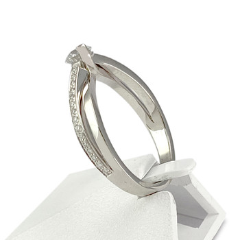 Bague d'occasion or 750 blanc diamants