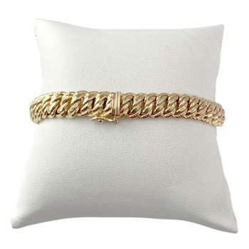 Bracelet d'occasion or 750 jaune maille américaine 19,5 cm