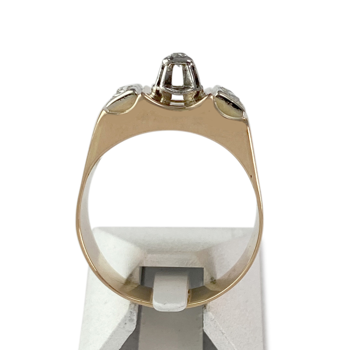 Bague tank d'occasion or 750 jaune 2tons diamants - vue 3