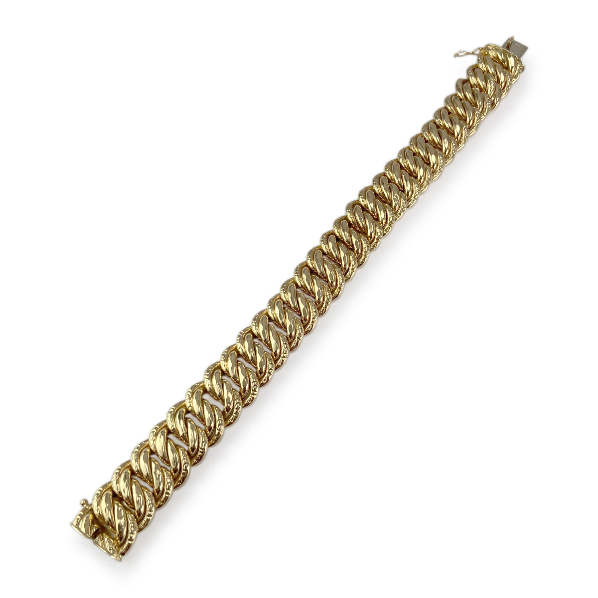 Bracelet d'occasion or 750 jaune maille américaine 19cm - vue 2