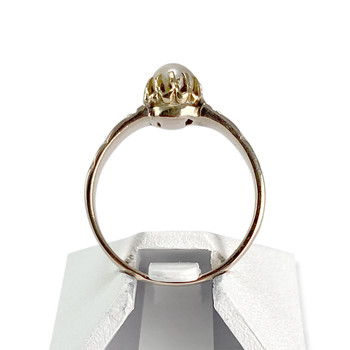 Tweedehands ring in 375 geelgoud met gekweekte parel