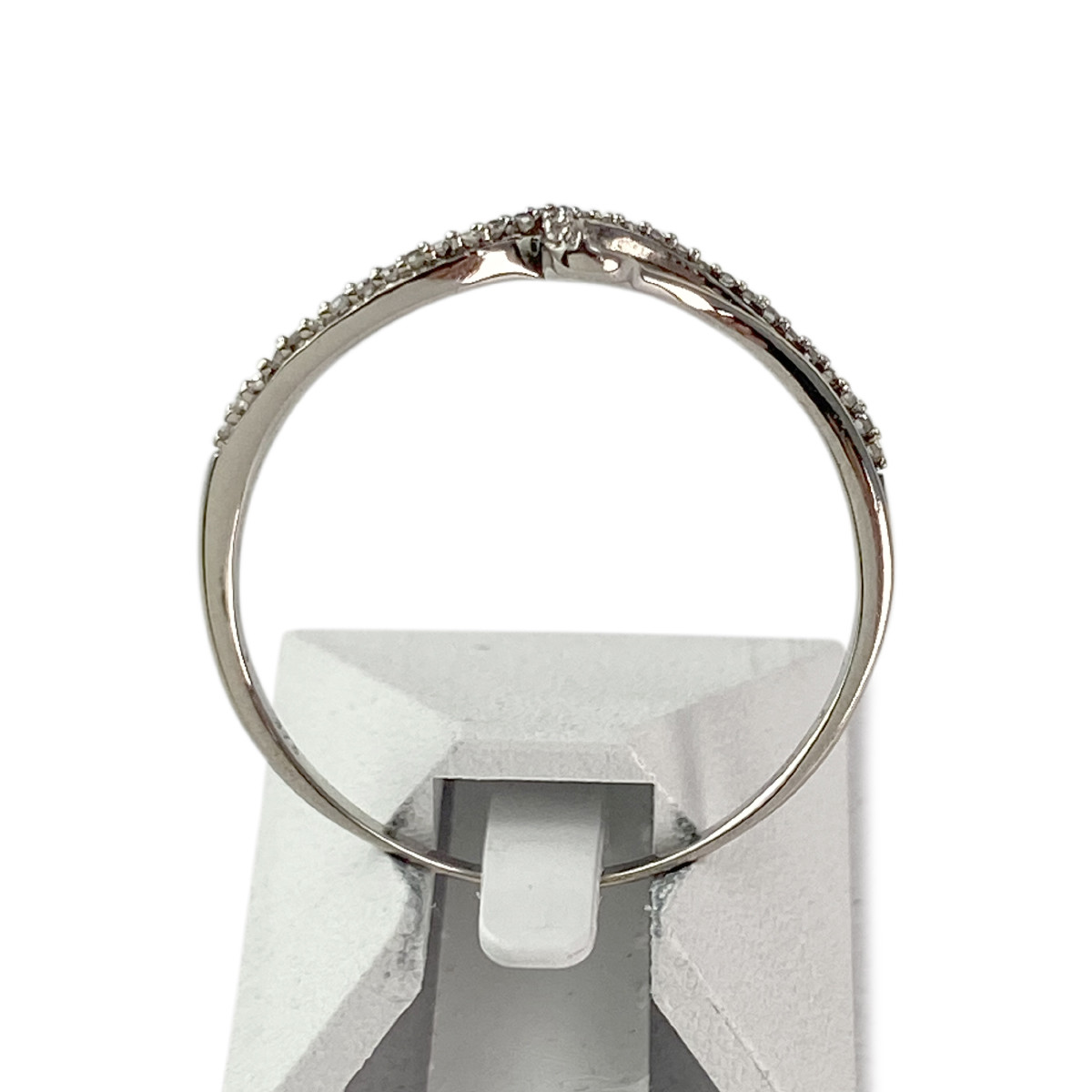 Bague d'occasion or 375 blanc diamants - vue 3