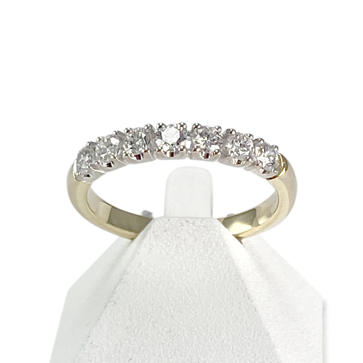 Bague d'occasion 2 ors 750 diamants synthétiques