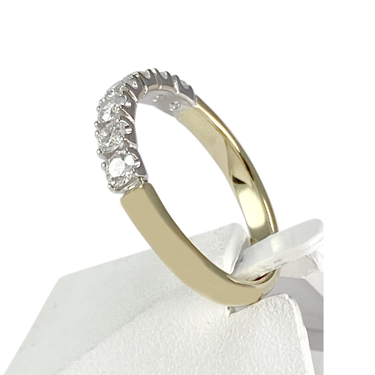 Bague d'occasion 2 ors 750 diamants synthétiques - vue 2