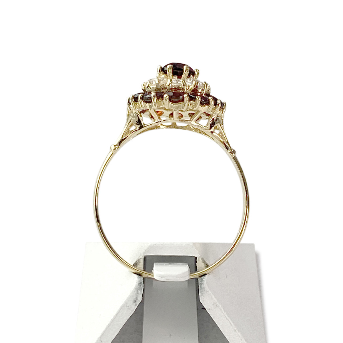 Bague d'occasion or 750 jaune grenats zirconias - vue 3