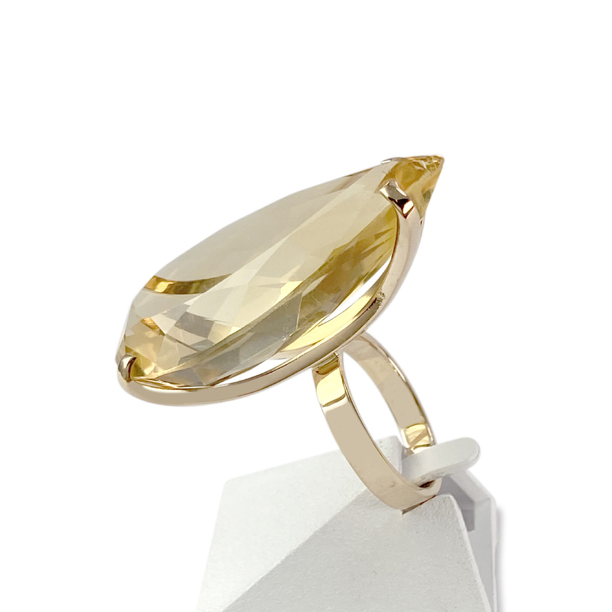 Bague d'occasion or 750 jaune citrine poire - vue 2