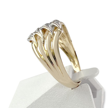 Bague d'occasion or 750 jaune et rhodié diamants