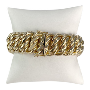 Bracelet d'occasion or 750 jaune maille américaine 19,5 cm