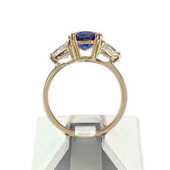 Bague d'occasion or 750 jaune saphir diamants