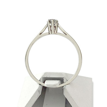 Solitaire d'occasion gold 750 white diamond 0.12 carat