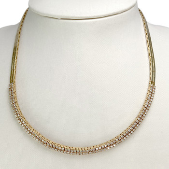 Collier d'occasion or 750 jaune diamants 44 cm