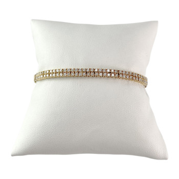 Bracelet d'occasion or 750 jaune diamants 16 cm