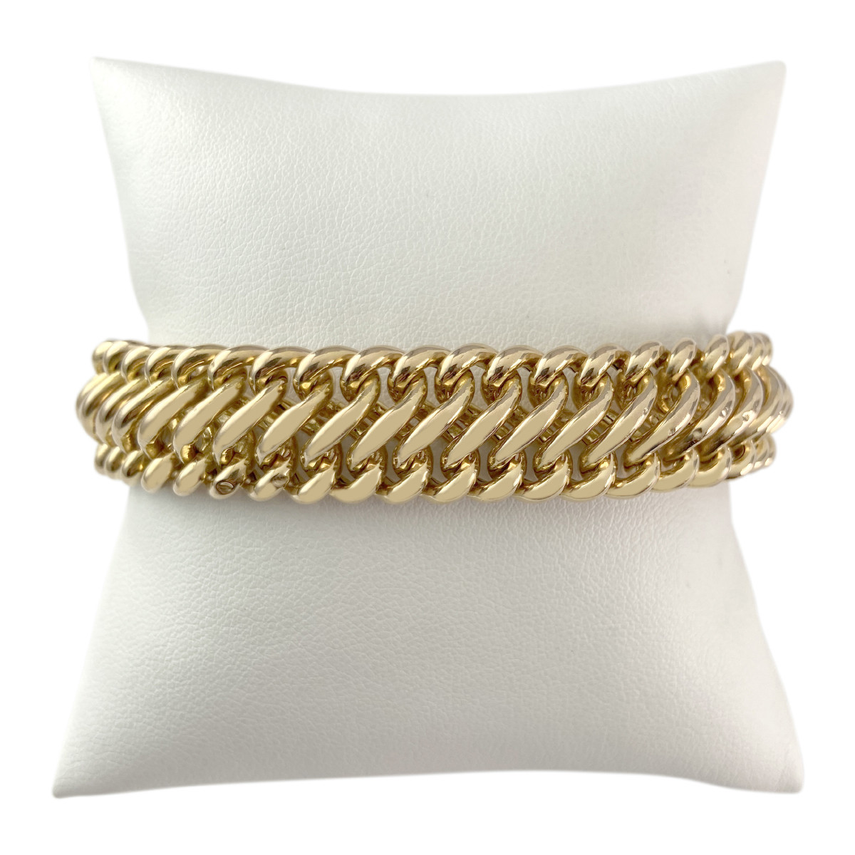 Bracelet or 750 jaune maille américaine 19.5 cm