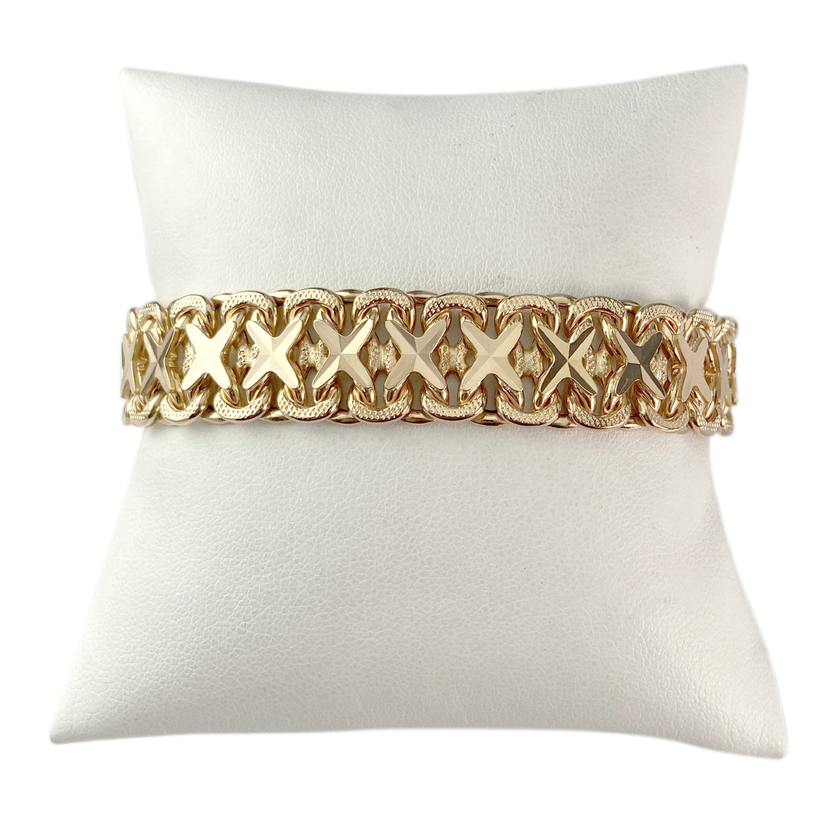 Bracelet d'occasion or 750 maille rétro plate