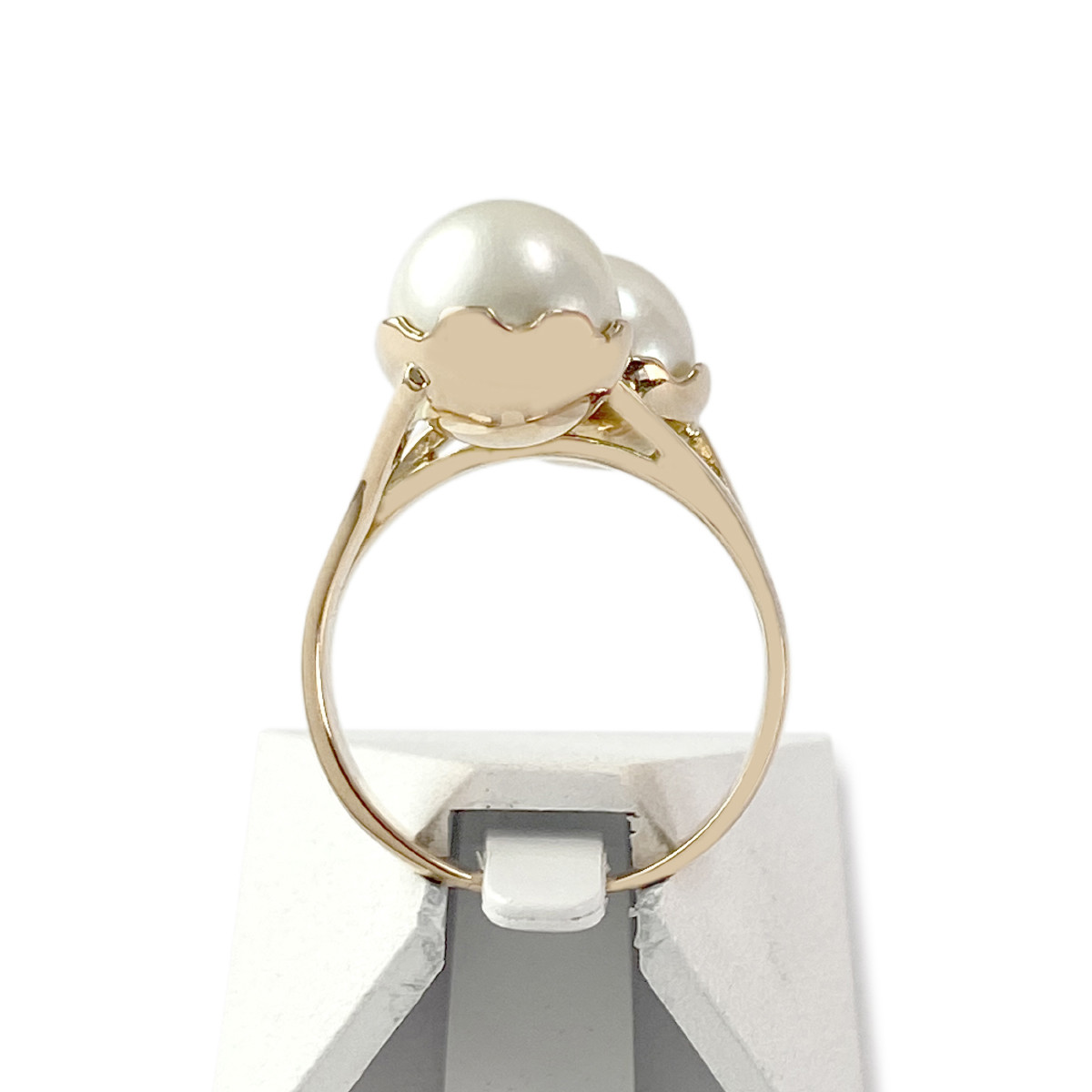 Bague d'occasion or 750 perles de culture - vue 3