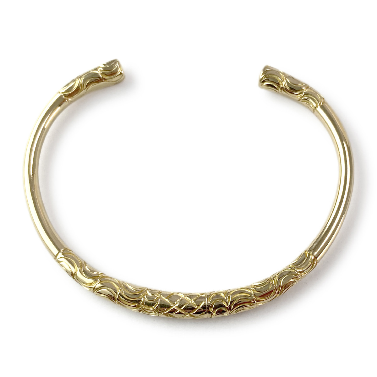 Bracelet jonc d'occasion or 750 jaune - vue 2