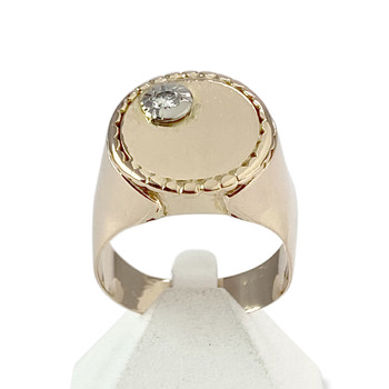 Chevalière d'occasion 2 ors 750 diamant