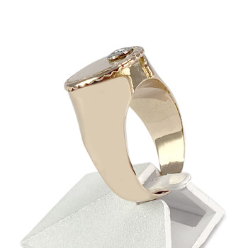 Chevalière d'occasion 2 ors 750 diamant