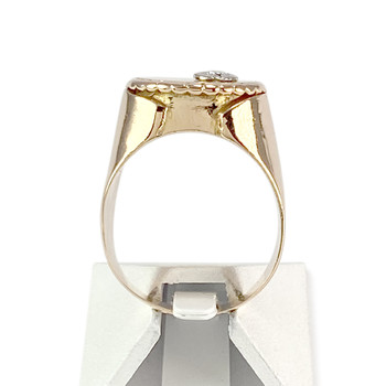 Chevalière d'occasion 2 ors 750 diamant