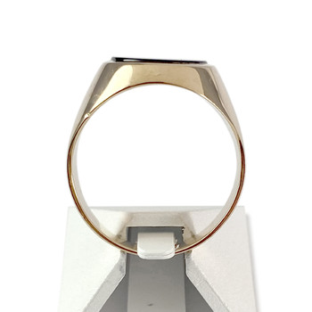 Chevalière d'occasion or 750 jaune onyx