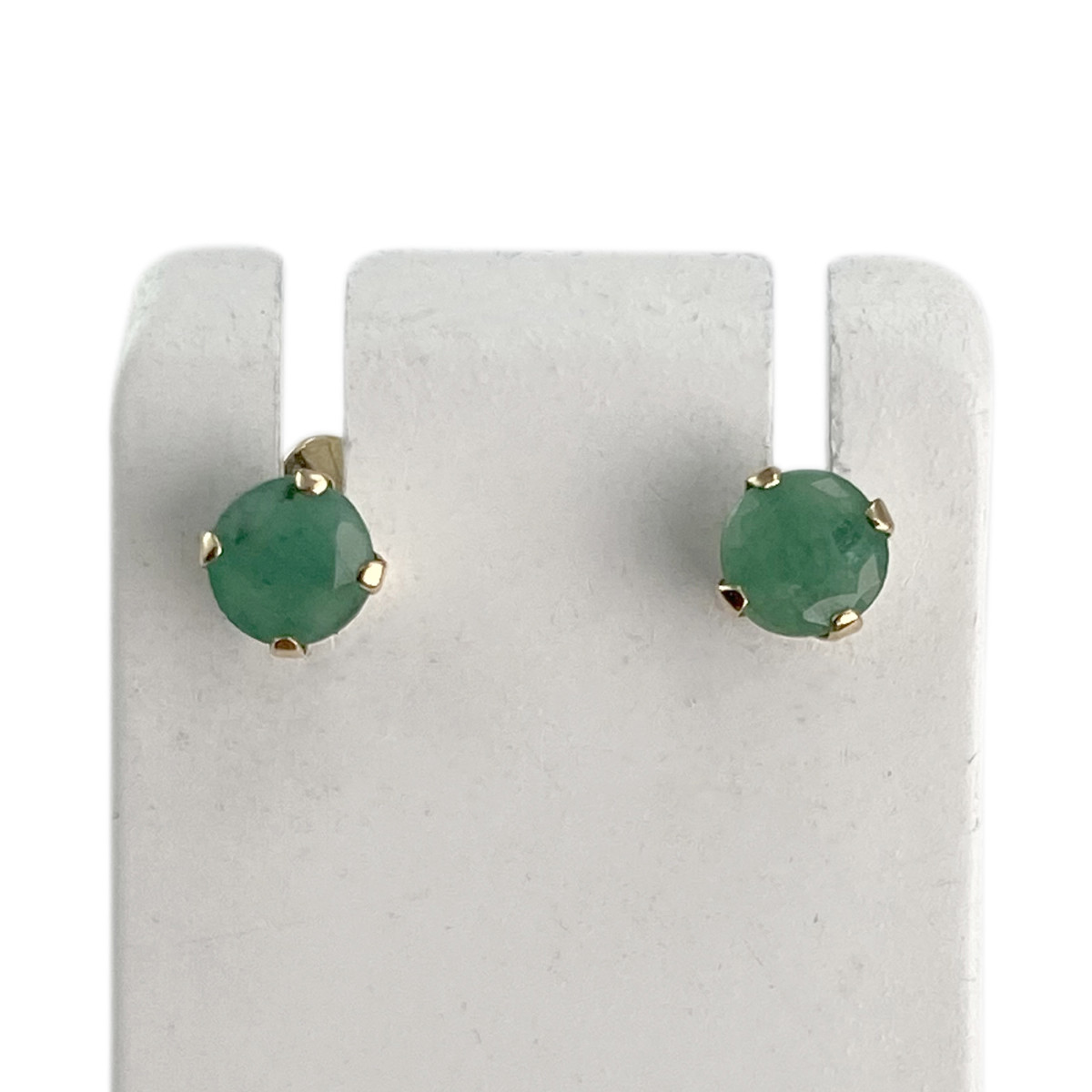 Clous d'oreilles d'occasion or 375 jaune émeraudes