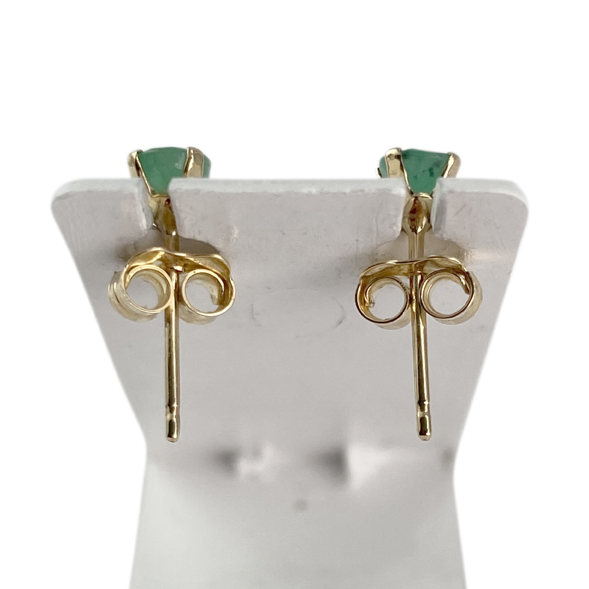 Clous d'oreilles d'occasion or 375 jaune émeraudes - vue 3