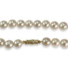 Secondhand choker necklace 750 yellow gold japanese cultured pearls diamonds 105 cm - vue V3