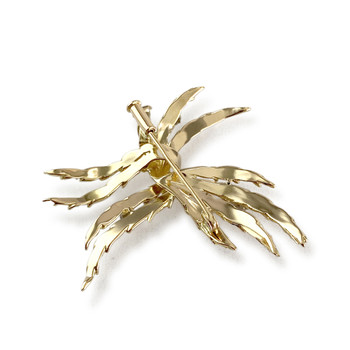 Second-hand brooch in 750 yellow gold with diamonds