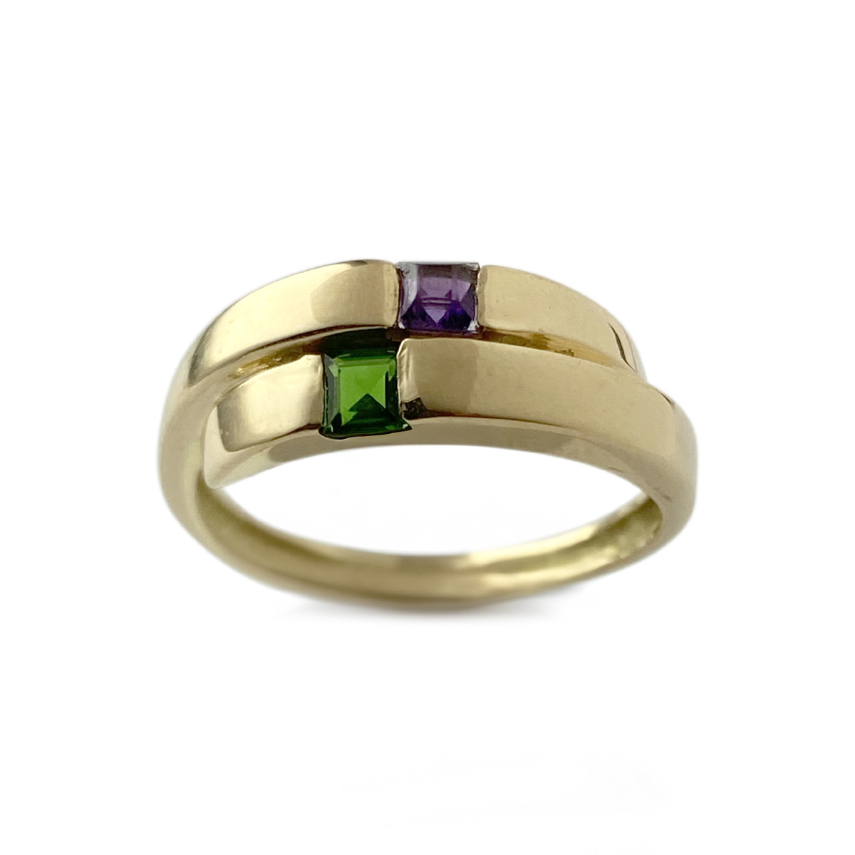 Bague d'occasion or 750 imitation pierre