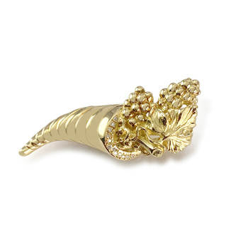Second-hand brooch in gold 750 fancy diamonds