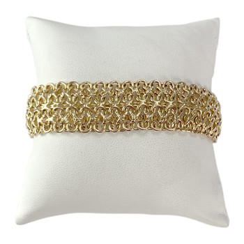 Bracelet d'occasion or 750 jaune maille fantaisie 18cm