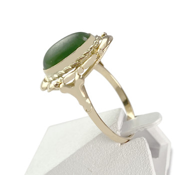 Bague d'occasion or 750 jade néphrite