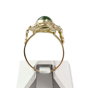 Bague d'occasion or 750 jade néphrite