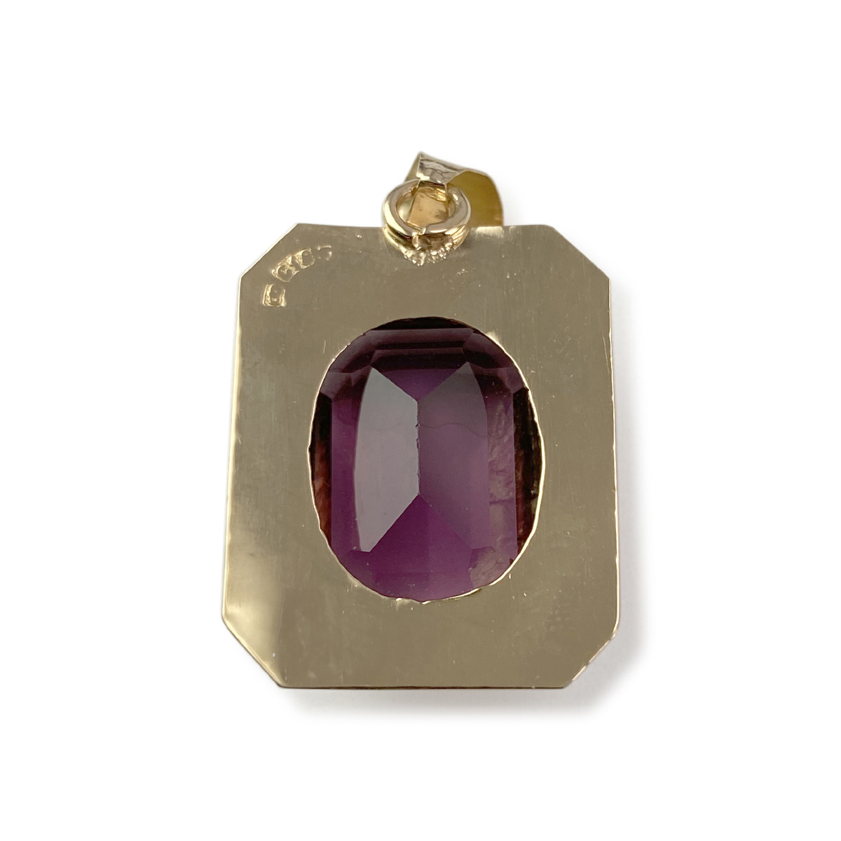 Pendentif d'occasion or 750 verre violet - vue 2