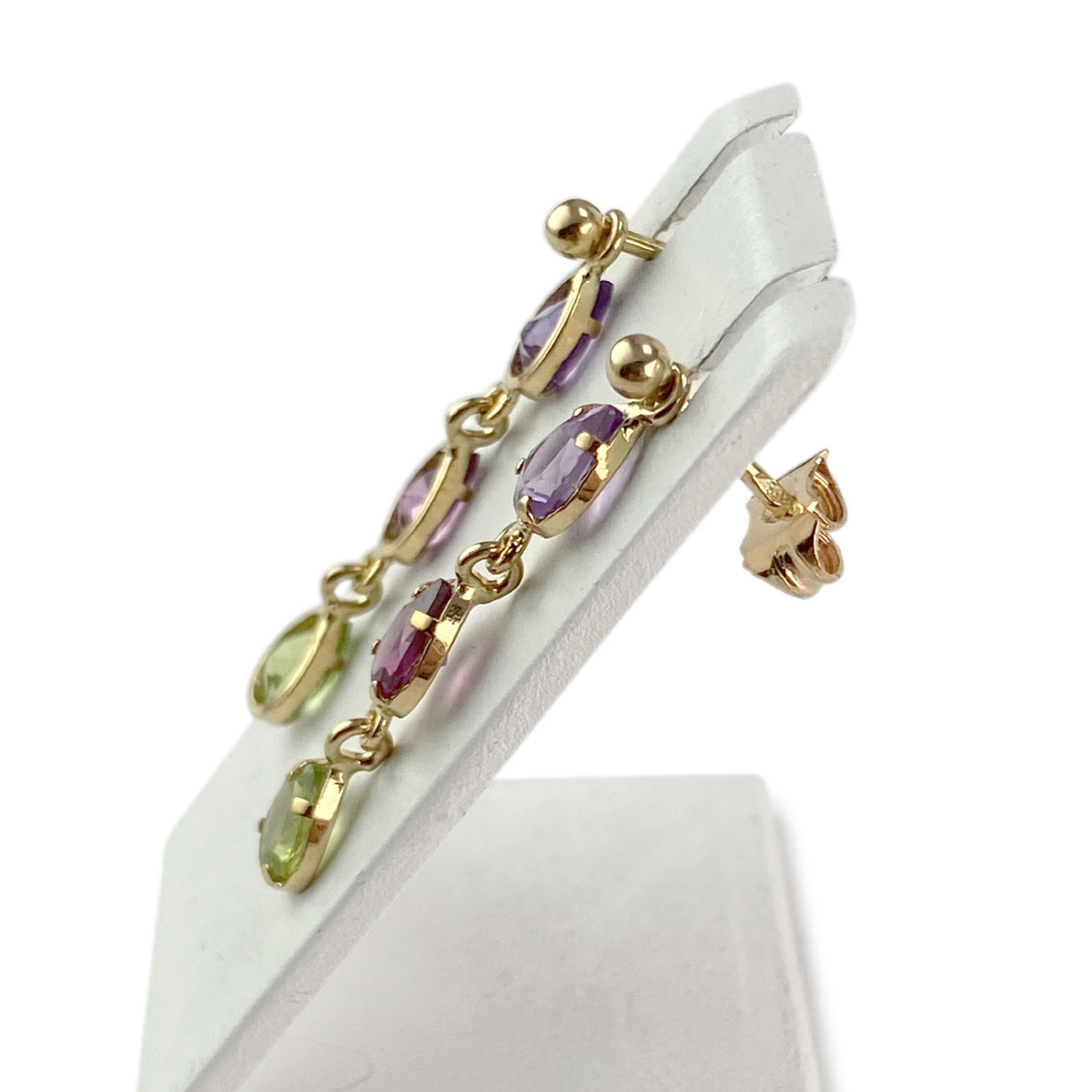 Boucles d'oreilles d'occasion or 750 pierres - vue 2
