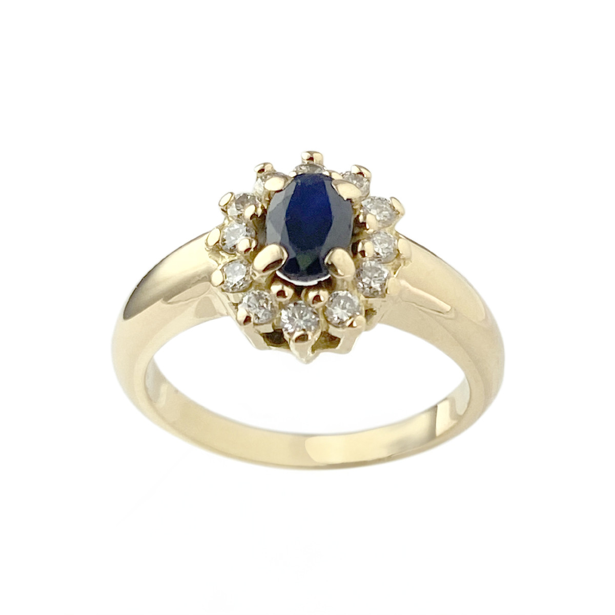 Bague d'occasion or 750 saphir et diamants