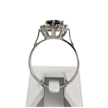 Second-hand gold 750 white sapphire diamond ring