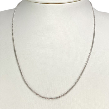 Chaine d'occasion or 750 blanc maille gourmette 46 cm