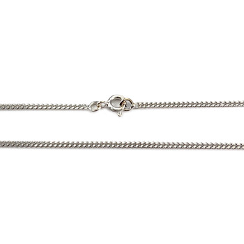 Chaine d'occasion or 750 blanc maille gourmette 46 cm