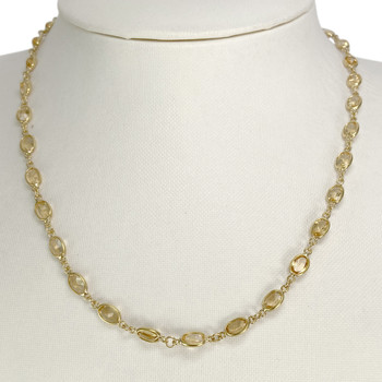 Collier d'occasion or 750 jaune citrines 43 cm