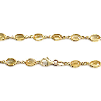 Collier d'occasion or 750 jaune citrines 43 cm