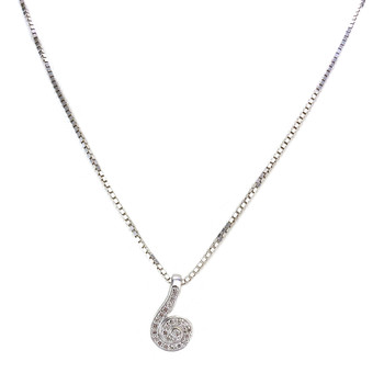 Collier d'occasion or 750 blanc diamants 40 cm