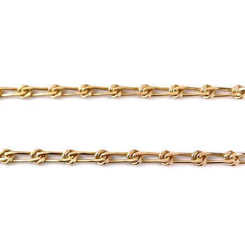 Collier d'occasion or 750 jaune maille cheval alternée 35 cm