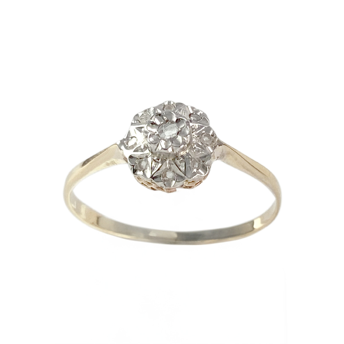 Bague d'occasion or 750 jaune 2tons diamants