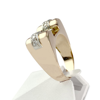 Bague d'occasion or 750 2 tons zirconias