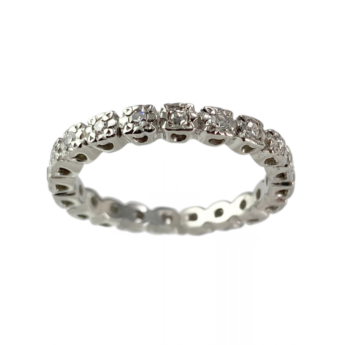 Bague d'occasion tour complet or 750 blanc diamants