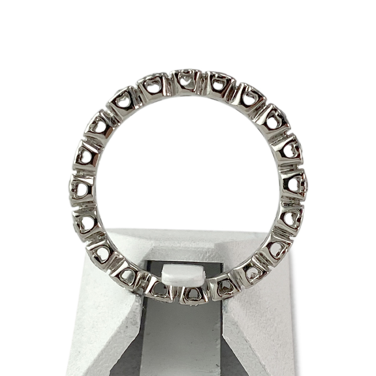 Bague d'occasion tour complet or 750 blanc diamants - vue 3