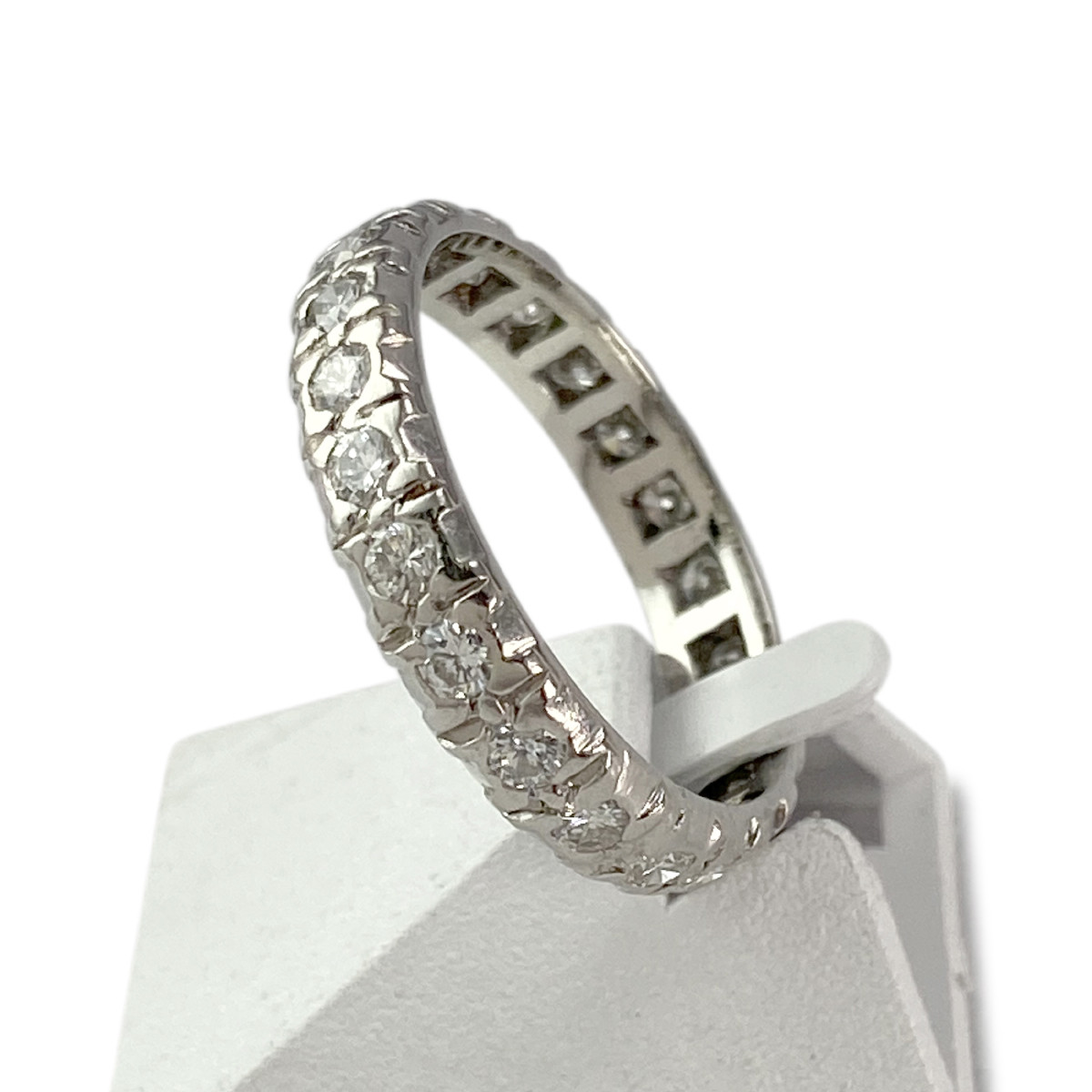 Bague d'occasion tour complet platine 950 diamants - vue 2